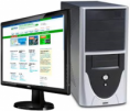 Computador Core2Duo, 3.17GHz, 4GB RAM, disco 500GB S-ATA, DVD-RW, monitor 19.5" LCD